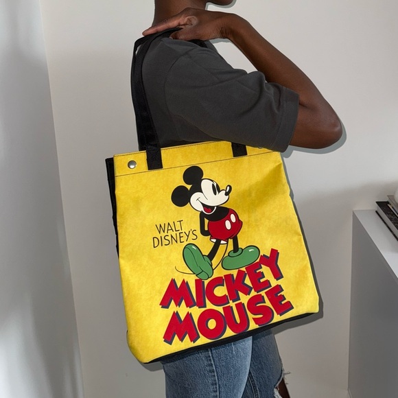 NWOT Walt Disney Mickey Mouse Tote Bag in Yellow and Black - Picture 1 of 8